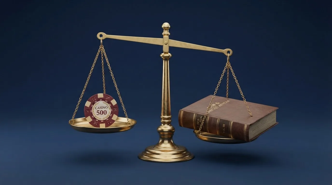Symbol kryptoměny Bitcoin vedle paragrafu českého zákona o hazardních hrách na misce vah