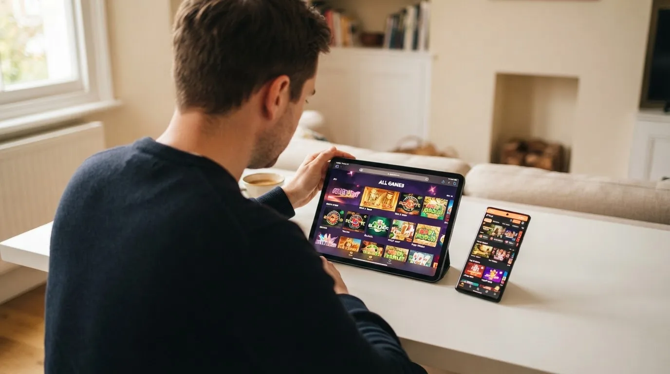 Srovnávací tabulka deseti českých casino aplikací na displeji mobilního telefonu a tabletu