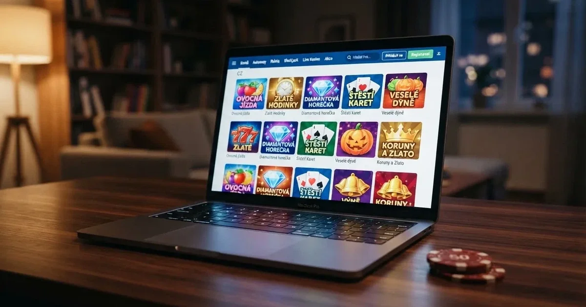 Porovnání deseti českých online casin s automaty s nejvyšším RTP — logo a ukázka lobby